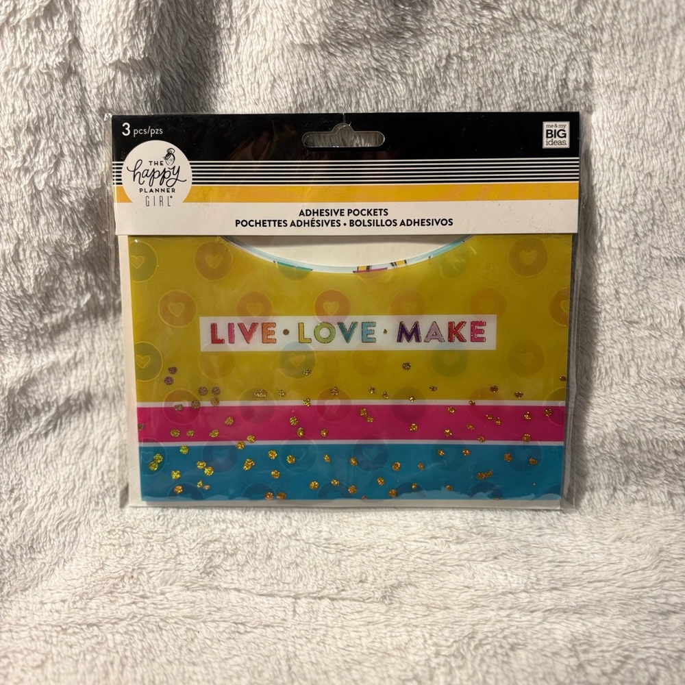 ✨📒 Brand New Happy Planner 3 Piece Adhesive Pockets 📒✨ Never Opened! 🎉